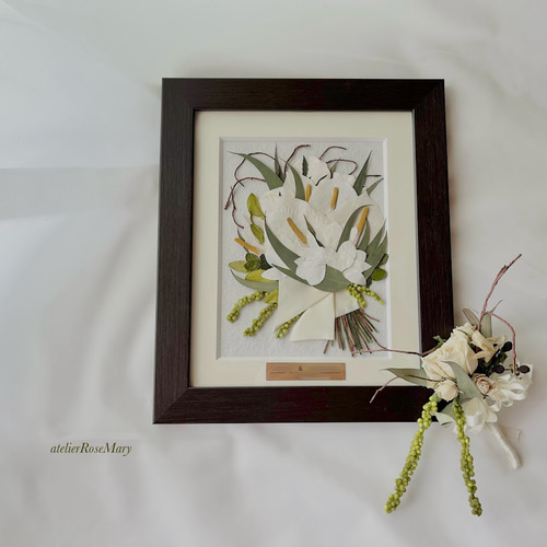 結婚式ブーケを美しく残します【アフターブーケ押し花額】 その他