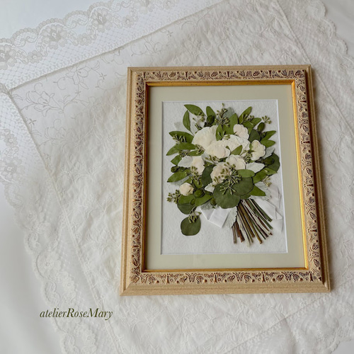 結婚式ブーケを美しく残します【アフターブーケ押し花額】 その他