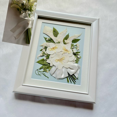 結婚式ブーケを美しく残します【アフターブーケ押し花額】 その他