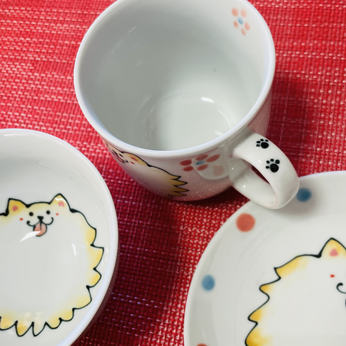 ポコチャ お茶碗セット ポメラニアンお茶碗セット（白ポメ、茶ポメ） マグカップ mocomoco堂
