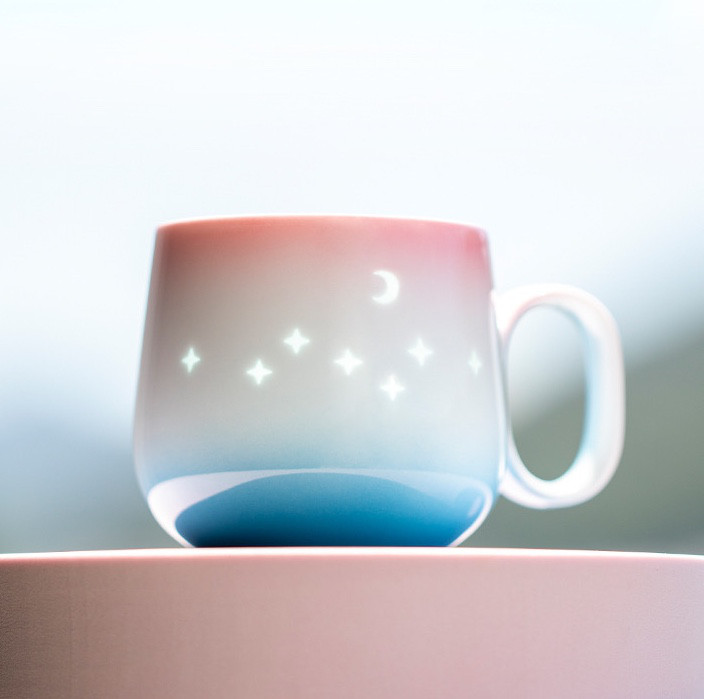 【日本初】透明絵夢 - マグカップ 星月シリーズ　贈り物　記念日　新生活　伝統工芸　コレクション　プレゼント