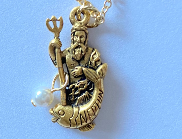 【アメリカ製　ネプチューン　海の神　の　ネックレス】ローマ神話 2枚目の画像