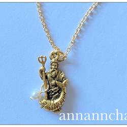 【アメリカ製　ネプチューン　海の神　の　ネックレス】ローマ神話 1枚目の画像