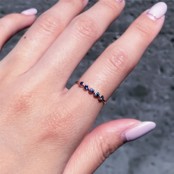 14kgf 五件套天然寶石誕生石戒指/嬰兒戒指，低過敏性，可日常佩戴，小指戒指 第9張的照片