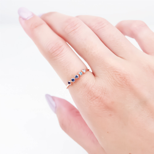 14kgf 5粒選べる天然石・誕生石リング／ベビーリング アレルギー対応