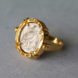古代スタイル　ギリシャコイン　真鍮　リング　Brass　Ring　15号　指輪　リバーシブル 3枚目の画像