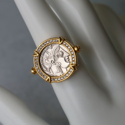 古代スタイル　ギリシャコイン　真鍮　リング　Brass　Ring　15号　指輪　リバーシブル 5枚目の画像