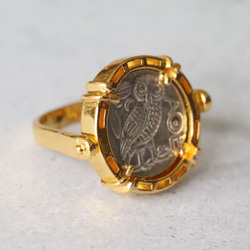 古代スタイル　ギリシャコイン　真鍮　リング　Brass　Ring　15号　指輪　リバーシブル 4枚目の画像