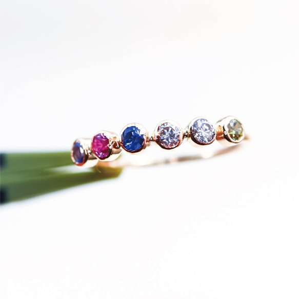 14 公斤力 6 顆天然寶石/誕生石戒指/嬰兒戒指，防過敏，可以留下，小指戒指 第2張的照片