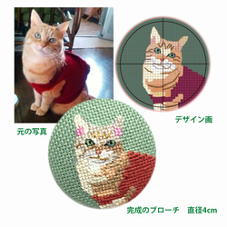 写真で作るうちの子オーダー刺繍ブローチ 3枚目の画像