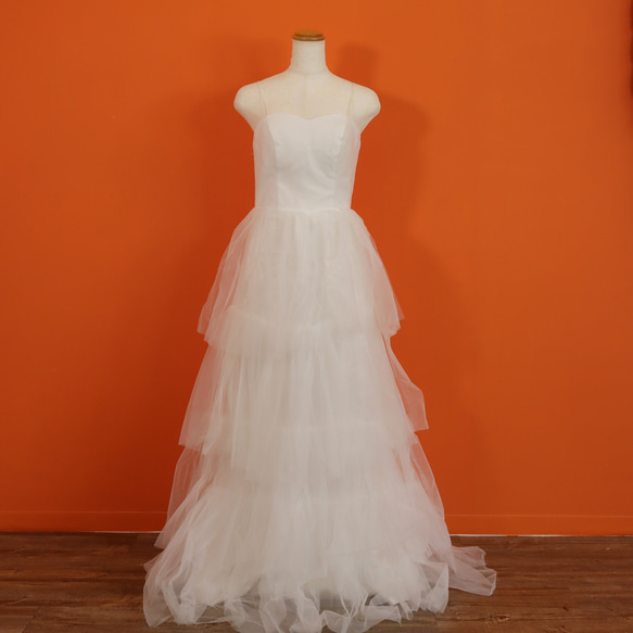パーティードレス キャミソール 柔らかく重ねたチュールスカート  