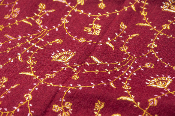カシミア カシミア/カシミア スカーフ/ピュア ウール スカーフ ショール/リング ベルベット ショール 刺繍入りフラワー クリ 9枚目の画像