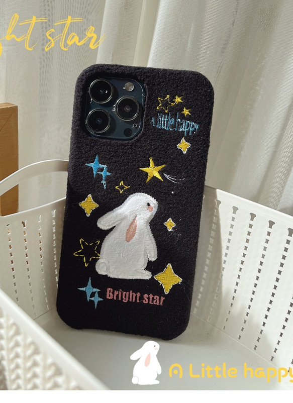 スマホケース・オリジナルスマホケース　もふもふ　ふわふわ　ウサギちゃん　iPhoneケース 2枚目の画像