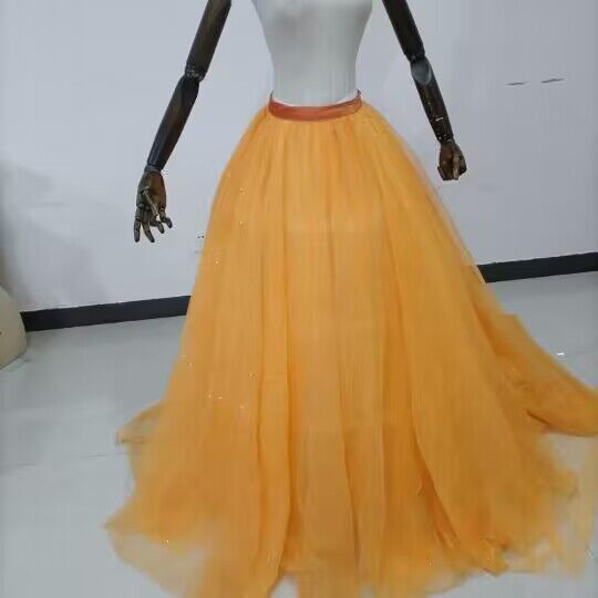 オーバースカート キラキラ オレンジ お呼ばれ/二次会