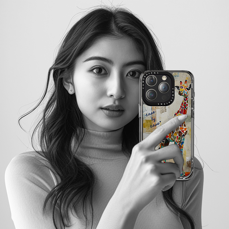 【キリン】スマホケース iPhone17シリーズ対応【差し色＊おしゃれ＊持ち歩ける動物アート作品】