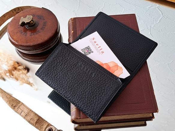 風琴マチ名刺入れ / ビジネス / 紙が傷つかない / 大容量 / ブラック