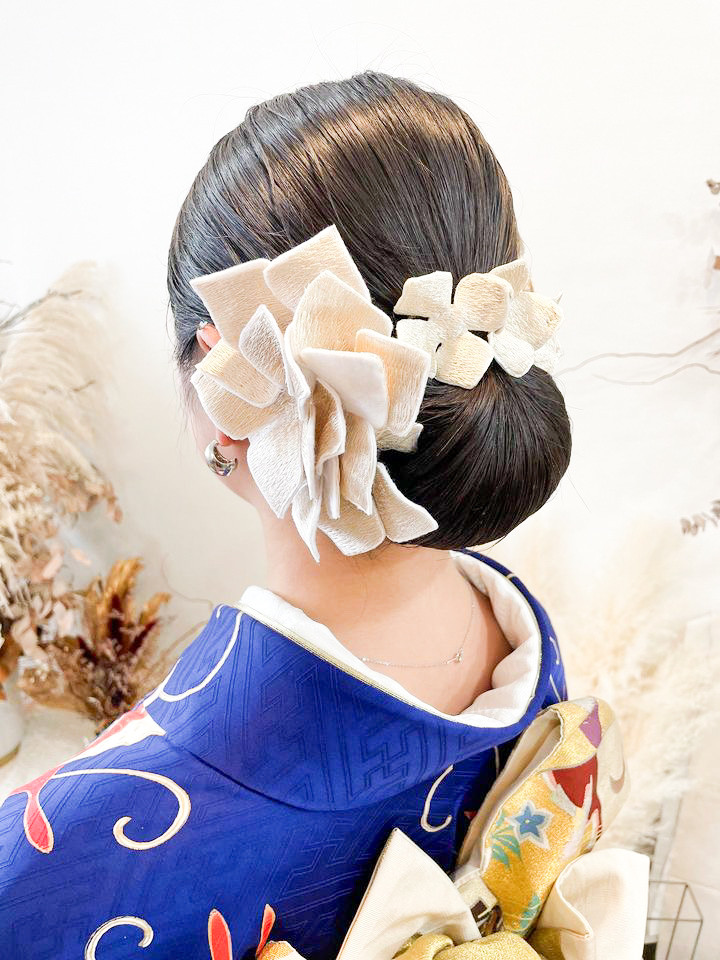 〝夏の誕生花2025〟刺繍紫陽花ヘアアクセサリー（バレッタ）【送料無料】