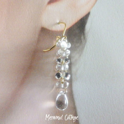 Water Cascade Earrings 碎水滴玻璃耳環系列 第1張的照片