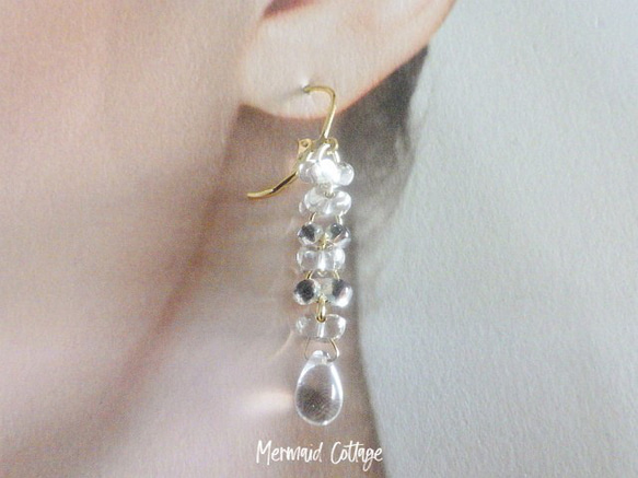 Water Cascade Earrings 碎水滴玻璃耳環系列 第1張的照片