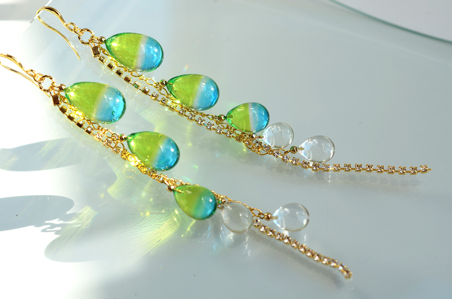 菜の花と空＊シャンデリアピアス（イヤリング）