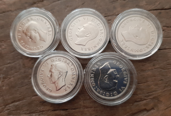 1947~1967英国の幸せのシックスペンス 20枚セット イギリス から ラッキー6ペンスウエディングコイン 美品 3枚目の画像
