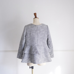 Tweed peplum blouse ツイードペプラムブラウス（ブラック）38 19枚目の画像