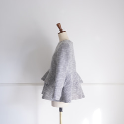 Tweed peplum blouse ツイードペプラムブラウス（ブラック）38 18枚目の画像