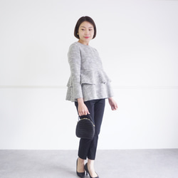 Tweed peplum blouse ツイードペプラムブラウス（ブラック）38 3枚目の画像