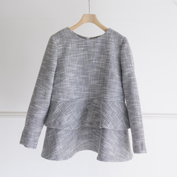 Tweed peplum blouse ツイードペプラムブラウス（ブラック）38 11枚目の画像