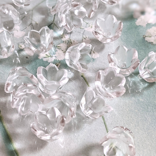 小花 ビーズ クリア 50個 フラワー 花 透明 パーツ ビーズ noenoe 通販 