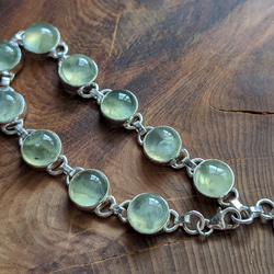美しい緑。シンプルなスタイル。プレナイト スターリング シルバー ブレスレット ✺Apple No.8 Jewelry Stud 2枚目の画像