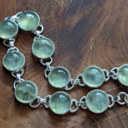 美しい緑。シンプルなスタイル。プレナイト スターリング シルバー ブレスレット ✺Apple No.8 Jewelry Stud 6枚目の画像