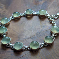 美しい緑。シンプルなスタイル。プレナイト スターリング シルバー ブレスレット ✺Apple No.8 Jewelry Stud 5枚目の画像