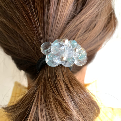 シャボン玉ヘアゴムアクアマリン ヘアゴム john 通販 17126232｜Creema