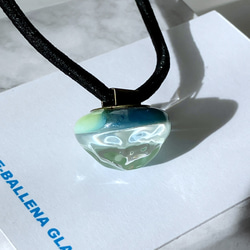 ● water drop ヘアゴム（light green/sky blue）●ボロシリケイトガラス/ヘアゴム/水面 2枚目の画像