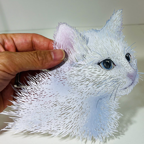 オーダーメイド切り絵/人物・動物のお写真から肖像画切り絵を作成/文字