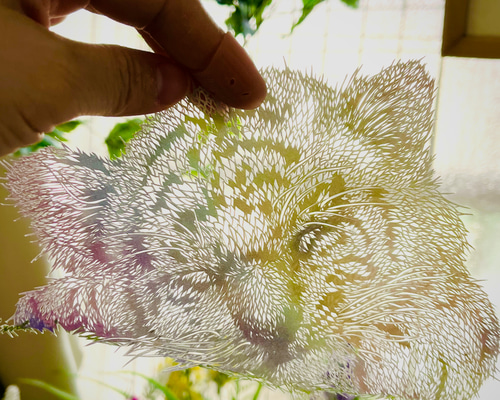 オーダーメイド切り絵/人物・動物のお写真から肖像画切り絵を作成/文字