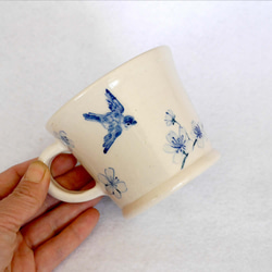 手作りマグカップ「桜とスズメ」 7枚目の画像