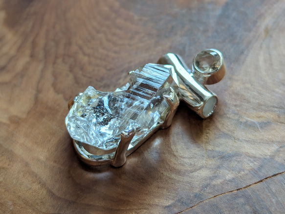 超クールなタイプ。ハーキモンの輝くダイヤモンド。スターリングシルバー スクラッチセット ペンダント #C24015 ✺Apple 7枚目の画像