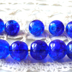 ヒビ　青　チェコビーズCzech Glass Beads10個 1枚目の画像