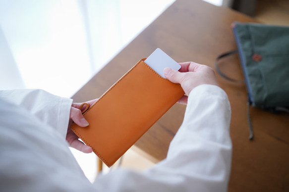 パッと小銭が出せる「小さな長財布」 coinde.motto ネイビー 小さな長財布