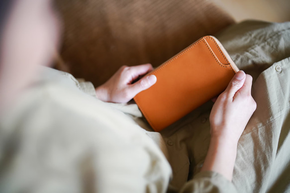 パッと小銭が出せる「小さな長財布」 coinde.motto ネイビー 小さな長財布