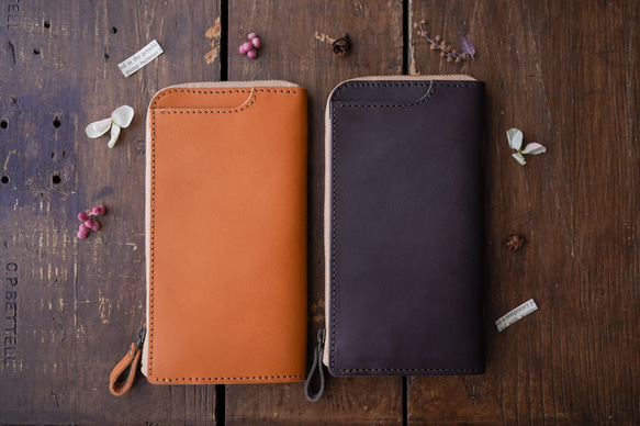 パッと小銭が出せる「小さな長財布」 coinde.motto ネイビー 小さな長財布