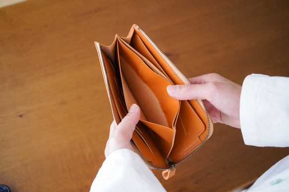 パッと小銭が出せる「小さな長財布」 coinde.motto ネイビー 小さな長財布