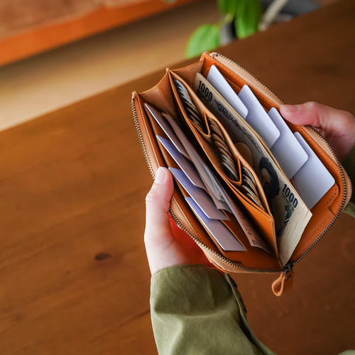 パッと小銭が出せる「小さな長財布」 coinde.motto ネイビー 長 パッと小銭が出せる「小さな長財布」 coinde.motto ネイビー 長