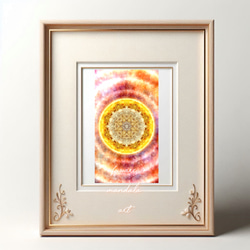 最強開運日特価【大型エナジーアート】大天使ミカエルの羽 虹チャクラカラー額縁付 チャクラ活性化・全チャクラ対応】愛と光❋曼荼羅ポストカード〜唯一無