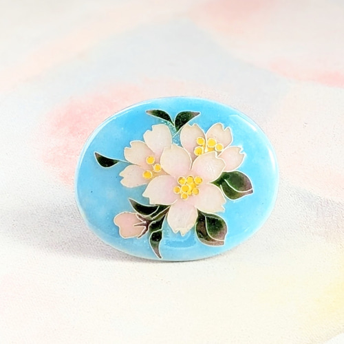 一点限定＊桜彩【有線・銀張七宝、ブローチ】171 ブローチ