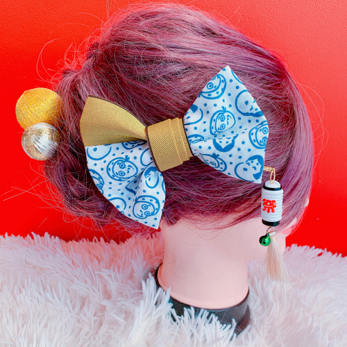 ひょっとこ☆おかめ☆成人式髪飾り☆結婚式☆袴ヘア☆和装☆卒業式髪