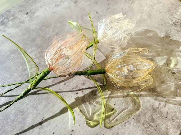 クリスタルチューリップ ワイヤーアート アメリカンフラワー 立体