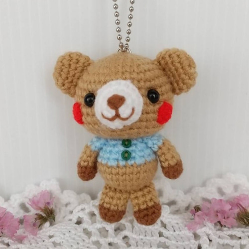 茶色クマさんの編みぐるみキーホルダー あみぐるみ nakamo 通販